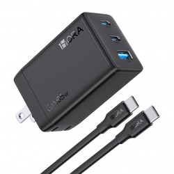 Charger Mobile 1Hora Usb+Pd Type-C To Type-C 65W Gar322 Black
